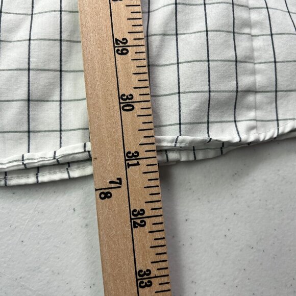 Banana Republic Long Sleeve Button Up Shirt Mens Large White Checked Slim - Picture 7 of 7